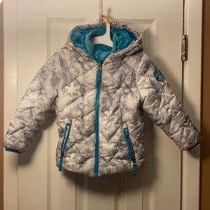 4t girls winter holiday snow flake coat silver